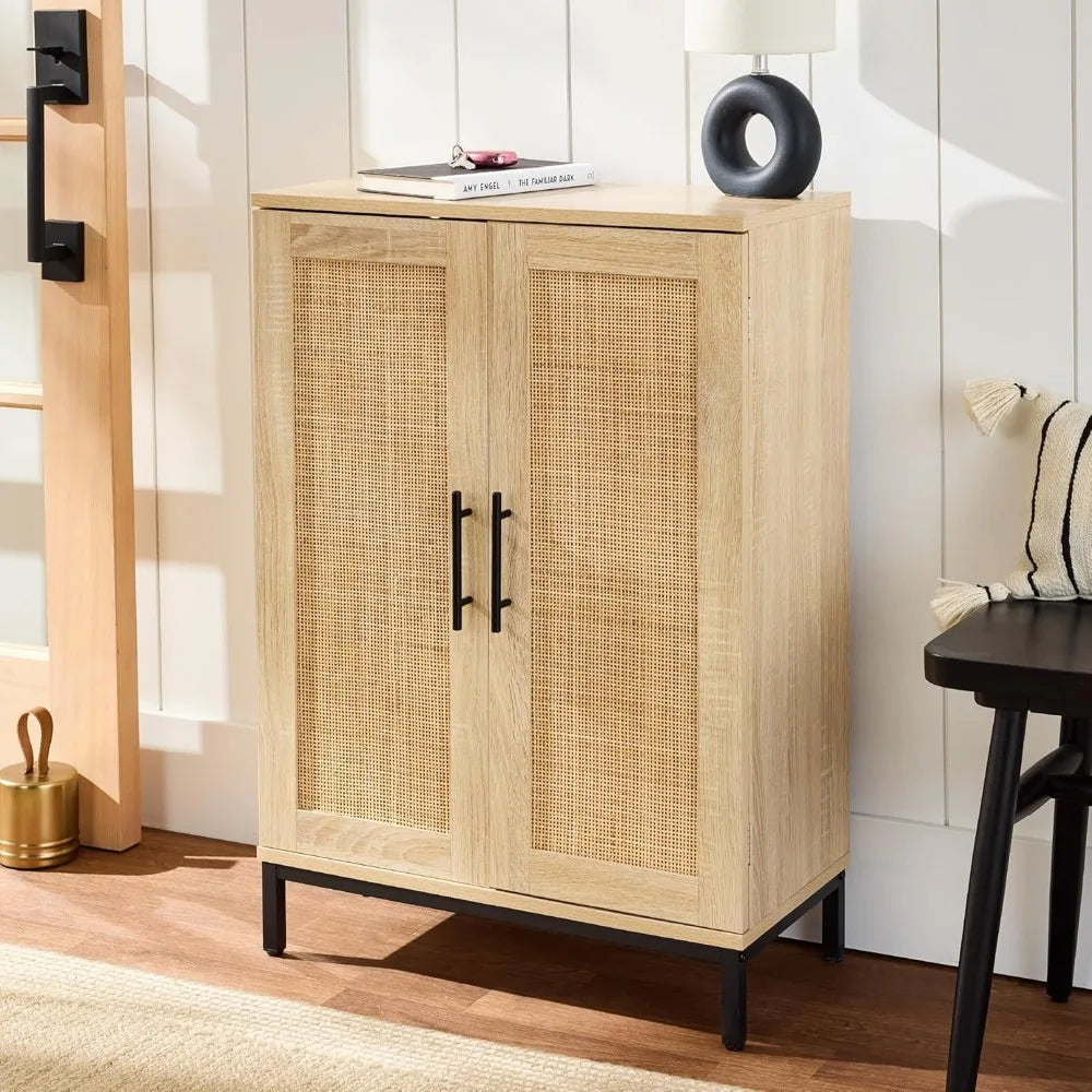 2-Door Natural Rattan Cabinet