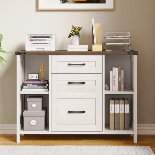 3-Drawer File Cabinet with Shelves