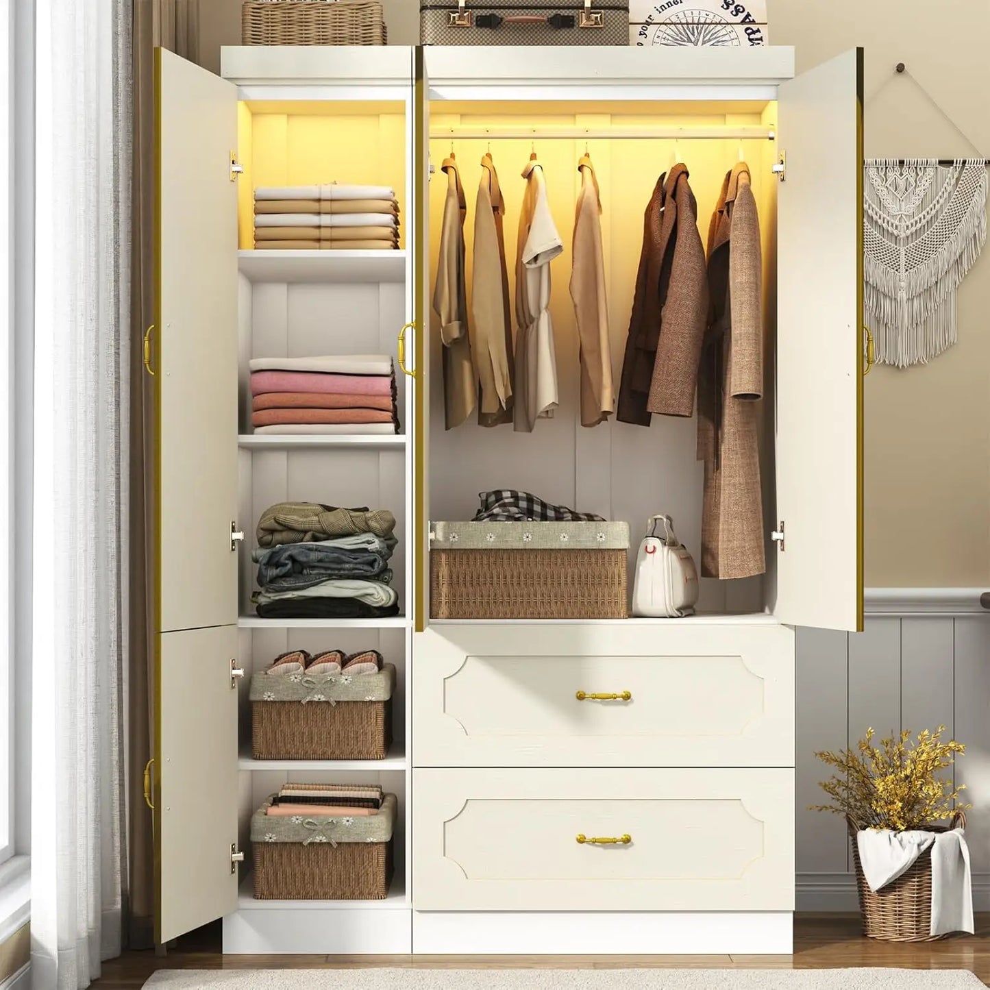 4 Doors Armoire Wardrobe