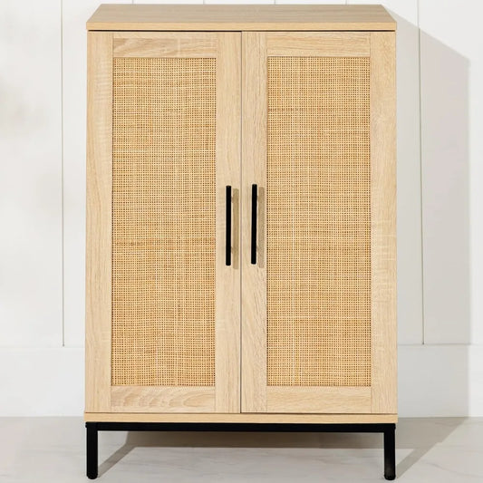 2-Door Natural Rattan Cabinet