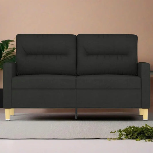 Stylish Black 2-Seater Fabric Sofa