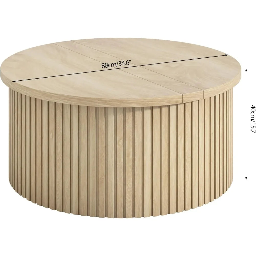 Lift-Top Fluted Coffee Table