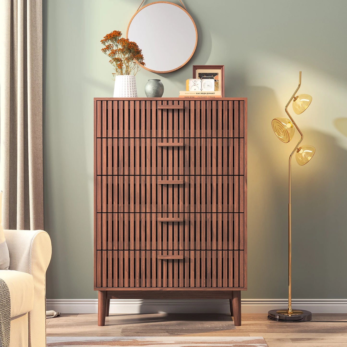 5 Drawers Wooden Chest of Drawers