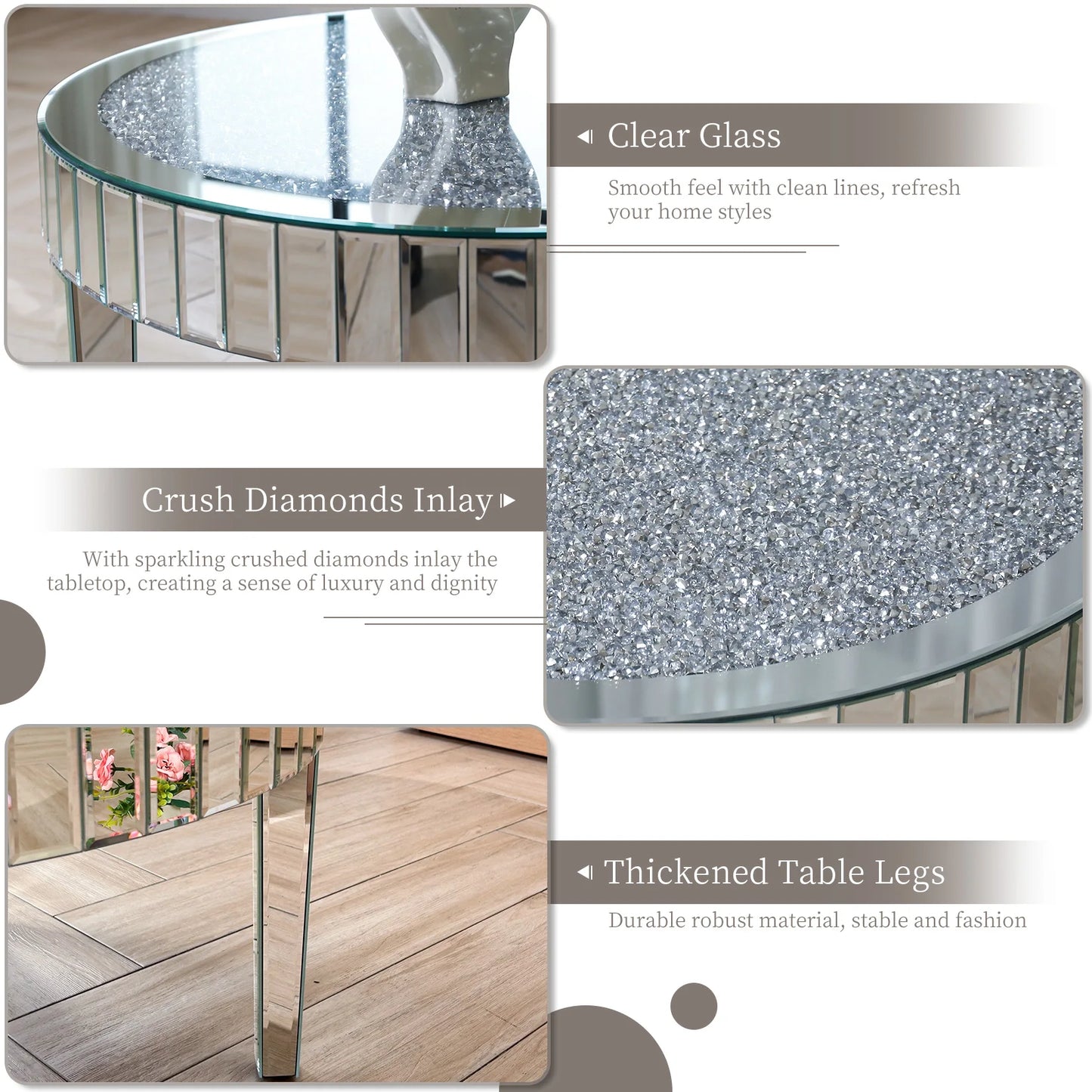Mirrored Crystal Coffee Table