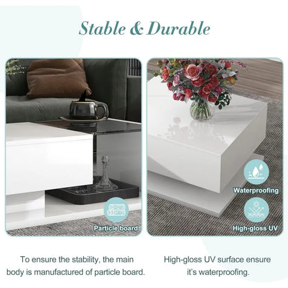 Coffee Table with Tempered Glass