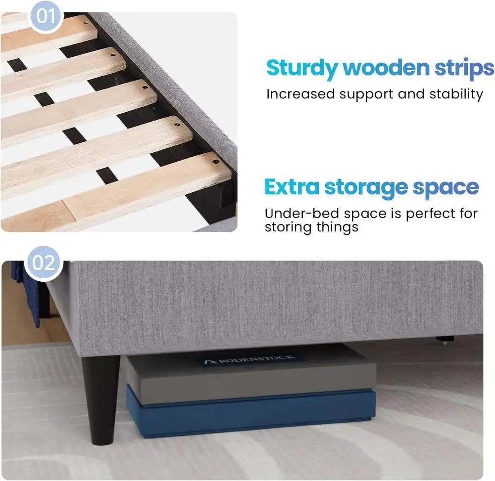 Fabric Headboard Platform Bed