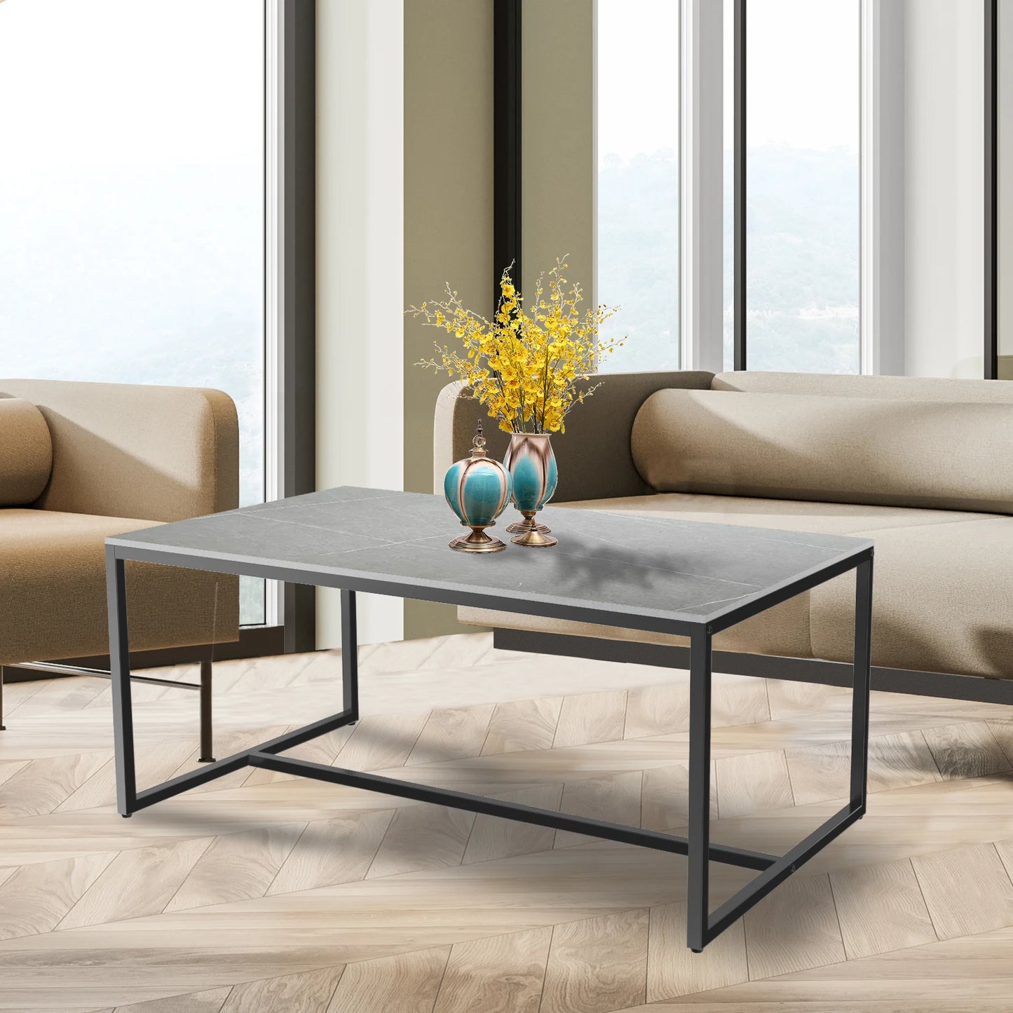 Marble & Metal Coffee Table