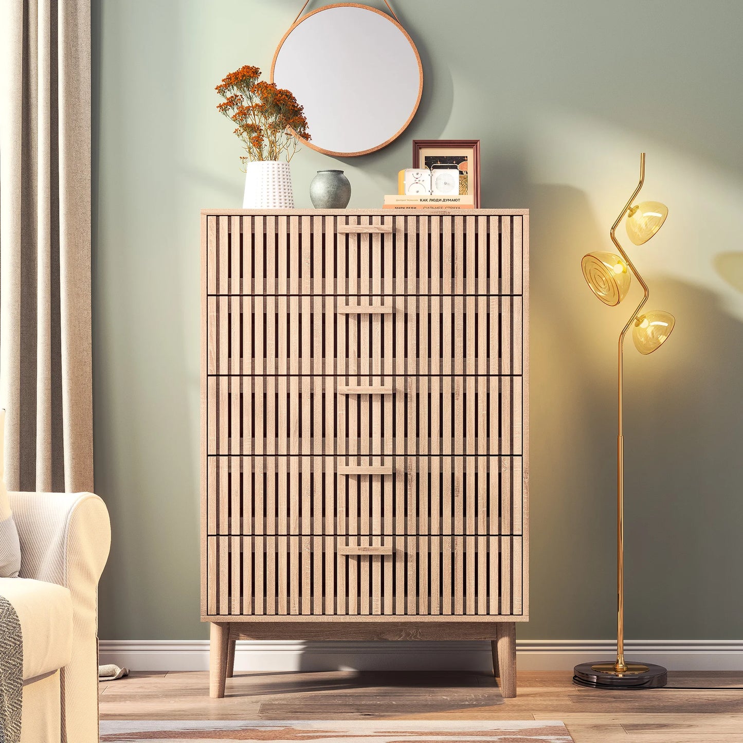 5 Drawers Wooden Chest of Drawers