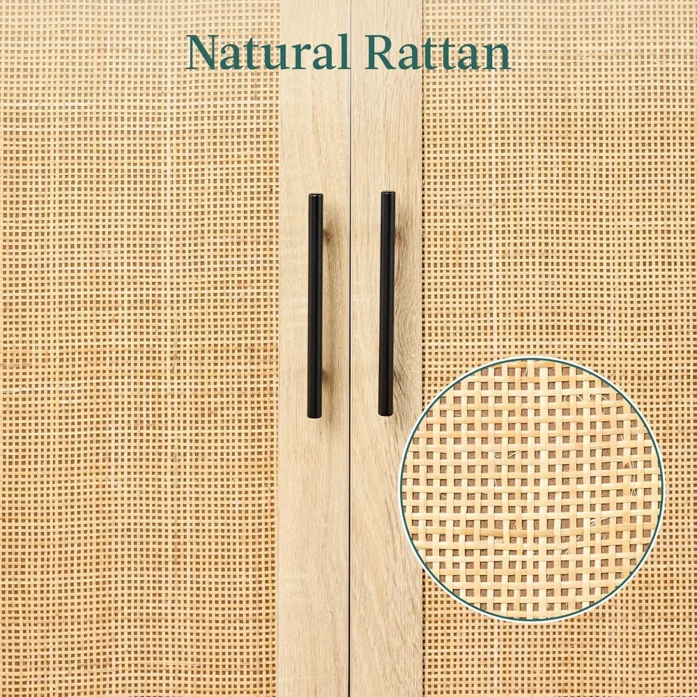 2-Door Natural Rattan Cabinet