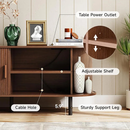 TV Stand with Sliding Doors
