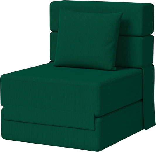 Green Corduroy Folding Sofa Bed Couch