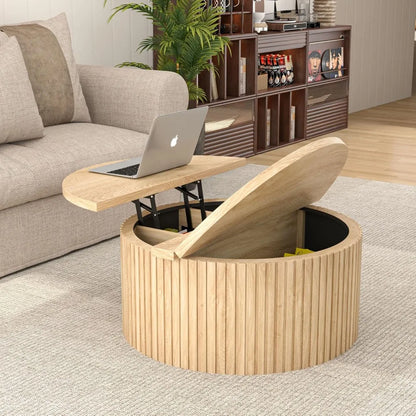 Lift-Top Fluted Coffee Table