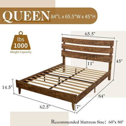 Solid Wood Platform Bed
