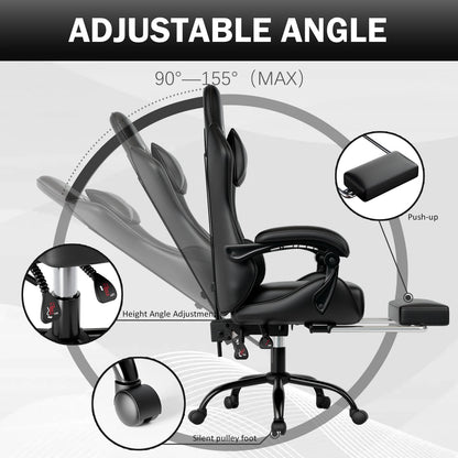 Ergonomic Gaming Chair with Footrest