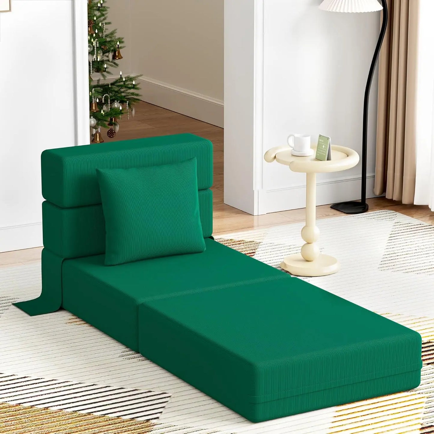 Green Corduroy Folding Sofa Bed Couch