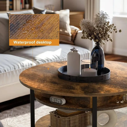 Round Lift Top Small Coffee Table