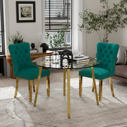 5 Piece Luxury Round Glass Dining Set