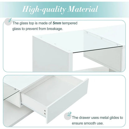 Coffee Table with Tempered Glass