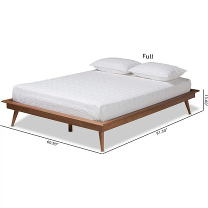 Mid-Century Walnut Queen Platform Bed