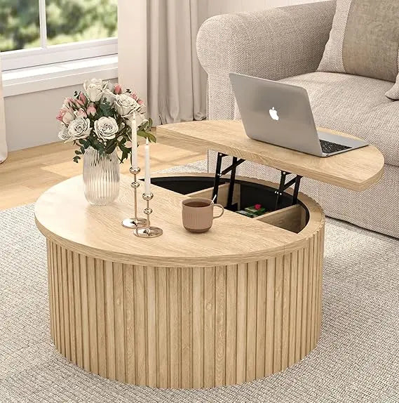 Lift-Top Fluted Coffee Table