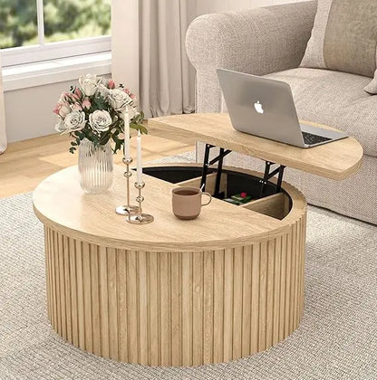 Lift-Top Fluted Coffee Table