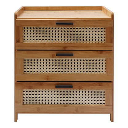 3- Drawer Bamboo Wood  Nightstand