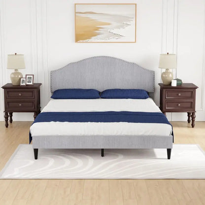 Fabric Headboard Platform Bed