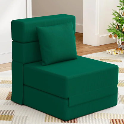 Green Corduroy Folding Sofa Bed Couch