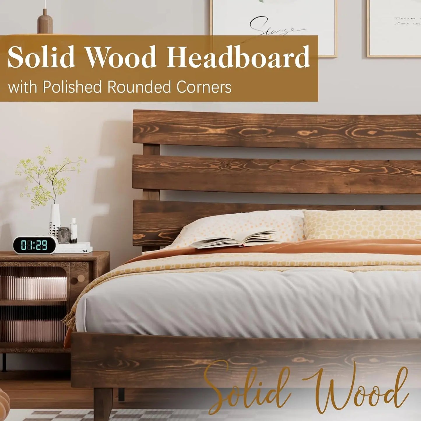 Solid Wood Platform Bed