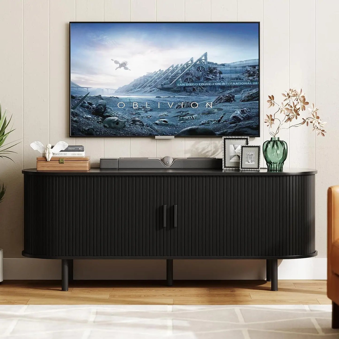 TV Stand with Sliding Doors