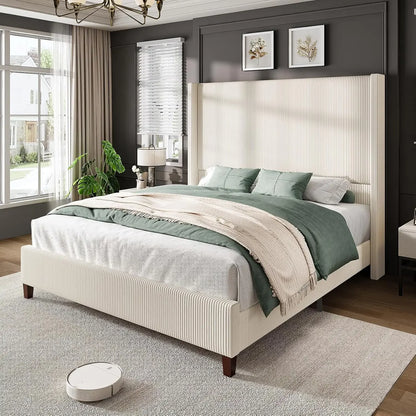 Corduroy Wingback Bed