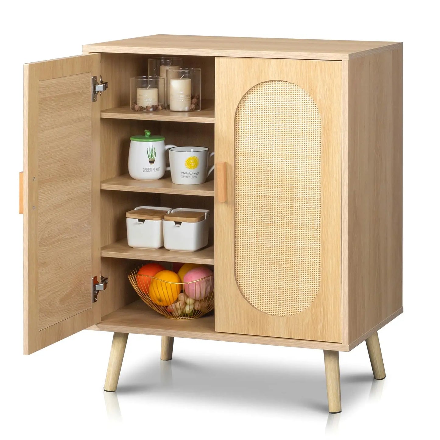 Modern Rattan Shoe Storage Cabinet